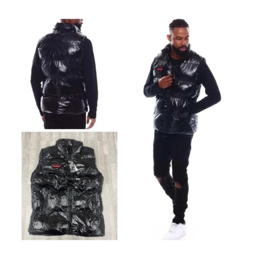 NWT Men's Reason Brand Black Puffer Vest XXL - Picture 10 of 10